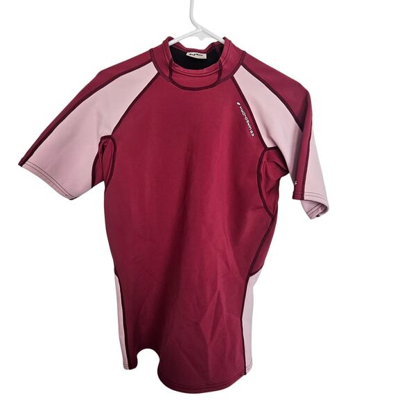 NRS Hydroskins Red Pink Short Sleeve Top Mock Neck Men XL - Picture 1 of 12